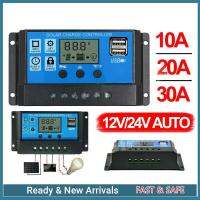 12v / 24v LCD แผงเซลล์แสงอาทิตย์ควบคุมการชาร์จแบตเตอรี่มืออาชีพควบคุม USB คู่