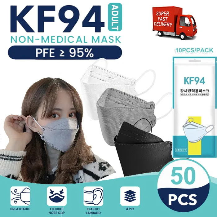 Johor Mask Shop Kf94 Mask Kf94 50pcs Malaysia Stock Duckbill Face