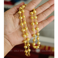 Rattana Jewelry รัตนะ จิวเวลรี่ สร้อยคอ ลูกปะคำพ่นทรายตัดลายจิก 2 บาท ผิวทองคำแท้ rtn1329-M