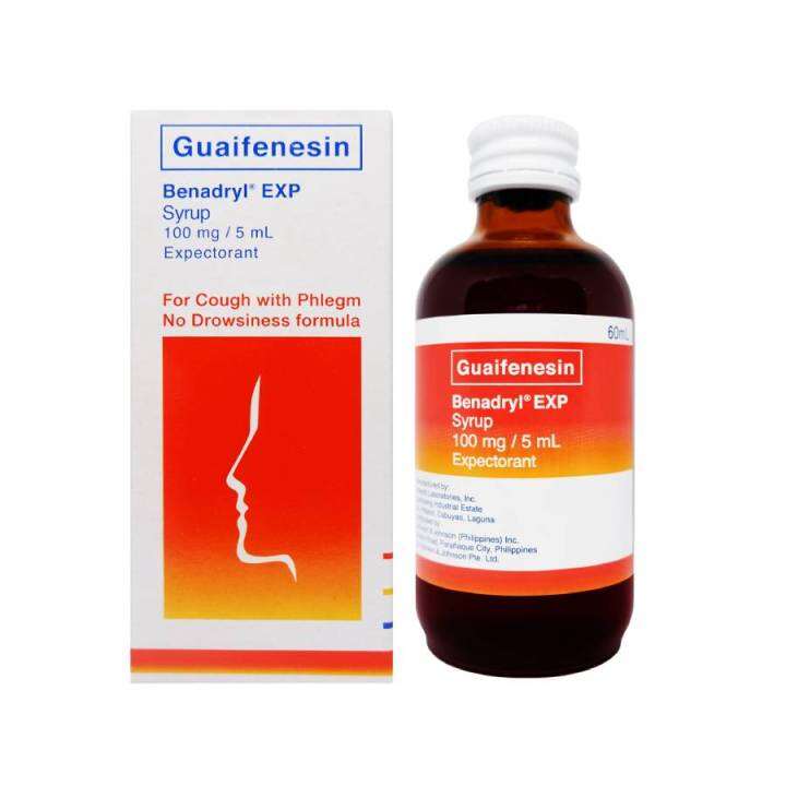 Guaifenesin Benadryl Expectorant Syrup (60mL) Lazada PH