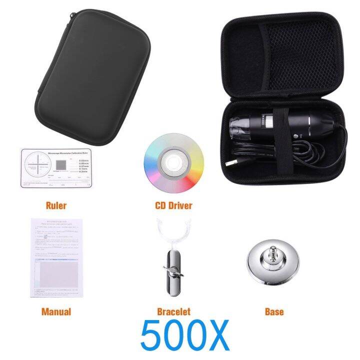 USB Digital Microscope 40X to 1000X 1600x Bysameyee 8 LED Magnification