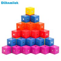 【LZ】△  10pcs 2CM Wooden Magnetic Blocks Cubes Puzzle Game Kids Thinking Training Learning Educational Montessori Toys for Children