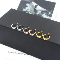 2021 New fashion European and American brand design steel red and green two-toneStud women wearing jewelry earrings girl