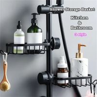 Bathroom Faucet Storage Kitchen Rack Sink Drain Rack Sponge Drain Rack Single Double Storage for Shampoo Soap Shower Shelf Bathroom Counter Storage