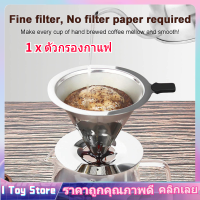 【COD】Drip Coffee Filter Double Mesh Paperless Stainless Steel Cone Dripper Reusable 1‑2 Cup 300 Mesh