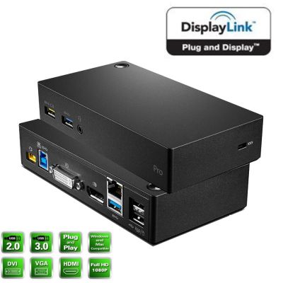 ThinkPad USB 3.0 Pro Dock Displaylink ฮับ40A70045 Docking จอภาพคู่ Type C USB 3.0 USB-C เพื่อ HDMI DP DVI VGA Mac M1 M2 Win 11