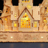 3D ปริศนาไม้ฮาโลวีนบ้านผีสิง Ghost Tree Light DIY Building Model Kit Craft โต๊ะตกแต่งของเล่นสำหรับเด็ก Gift