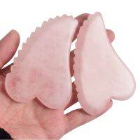 【CW】 Natural Powder Crystal Jade Scraping Plate Facial Beauty Device Tooth Shaped Heart shaped Lifting Tightening Massage Health Care