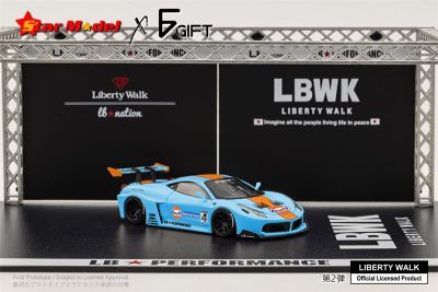 โมเดลดาว1:64 LBWK LB-Silhouette WORKS 458 GT Gulf #4 Limited499โมเดลรถยนต์หล่อขึ้นรูปจิ๋ว