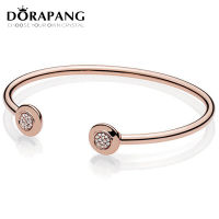 NEW 100 925 Sterling Silver Double-headed Classic Crystal Bangle Clear CZ Charm Bead Fit DIY Bracelet The Factory Wholesale