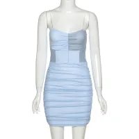 WEANIA Colorblock Mesh Bodycon Dress