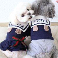 Bear Lovers Pet Dog Clothes Winter Sweatshirt Dog Dress Dog Jumpsuits Thick Coats Hoodies  Red Blue Clothing For Dogs Cat Dresses