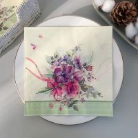 20Pcs/Pack Floral Butterfly Vintage Table Decoupage Paper Napkins Flower Napkin Paper Tissue for Wedding Party Supplies 15