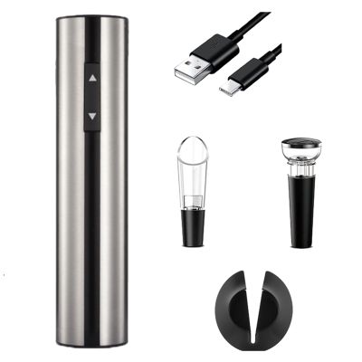 Electric Wine Opener Rechargeable Wine Bottles Openers with Foil Cutter Automatic Wine Corkscrew for Kitchen Party Bar