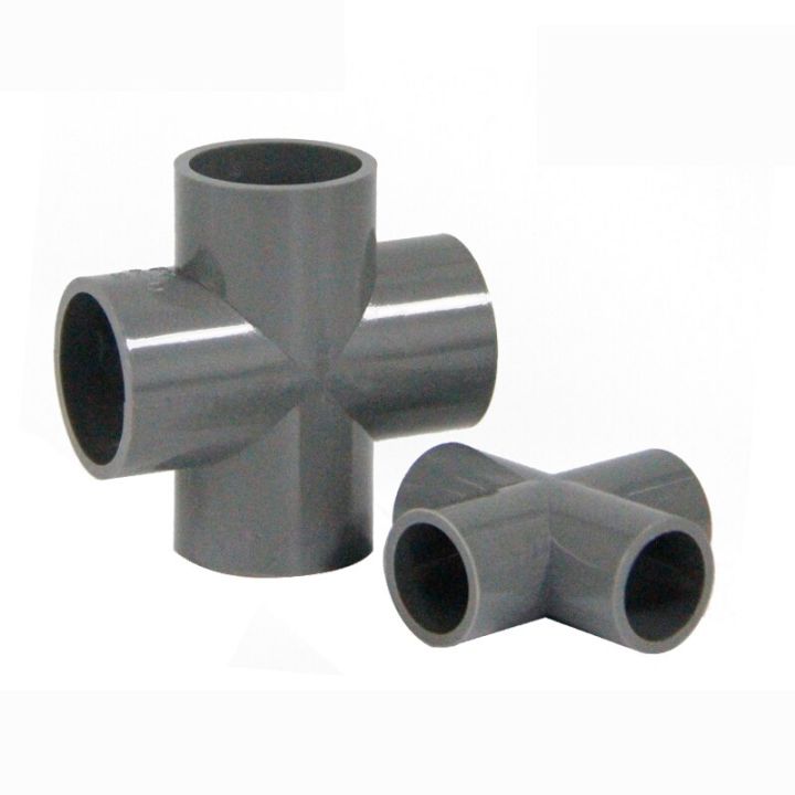 【sought-after】 20มม. 25มม. 32มม. 40มม. 50มม. ID สีเทา PVC 4 Way Cross Joint Fitting Coupler น้ำสำหรับสวนชลประทาน