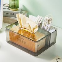Tissue Desktop Transparent Tissue Box Face Paper Restaurant Napkin Storage Nordic Simple Household Living Room Pumping Paper