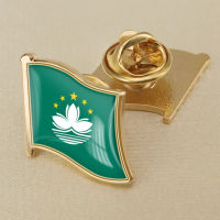 Macau Macao Flag Crystal Resin Drop Badge Brooch Flag Badges of All Countries in the World All-metal Brooch Copper Brooch Collection