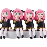 oakcke 4Pcs/1Set Anime SPY×FAMILY Anya Forger Figure 10cm PVC Loid Forger Sitting Posture Cute Model Kid Toys Doll Collect Ornaments