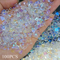 คริสตัลผสมเล็บ Rhinestones 3D รูปอะคริลิอัญมณีตกแต่งเล็บ Glitter Aurora เล็บหินเล็บอุปกรณ์เสริม