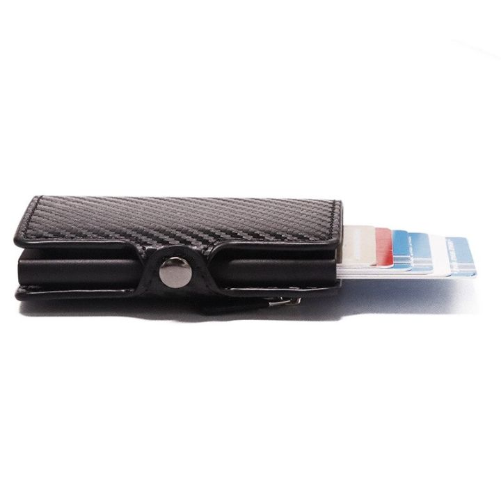 zzooi-customized-name-anti-theft-carbon-fiber-wallet-men-credit-card-holder-organizer-zipper-coin-pocket-rfid-card-holder-amp-money-clips