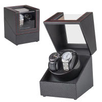 *พร้อมส่ง*กล่องหมุนนาฬิกา 2 เรือน กล่องหมุนนาฬิกาอัตโนมัติ กล่องใส่นาฬิกา กล่องนาฬิกา Watch Winder คาร์บอนไฟเบอร์สีดำ