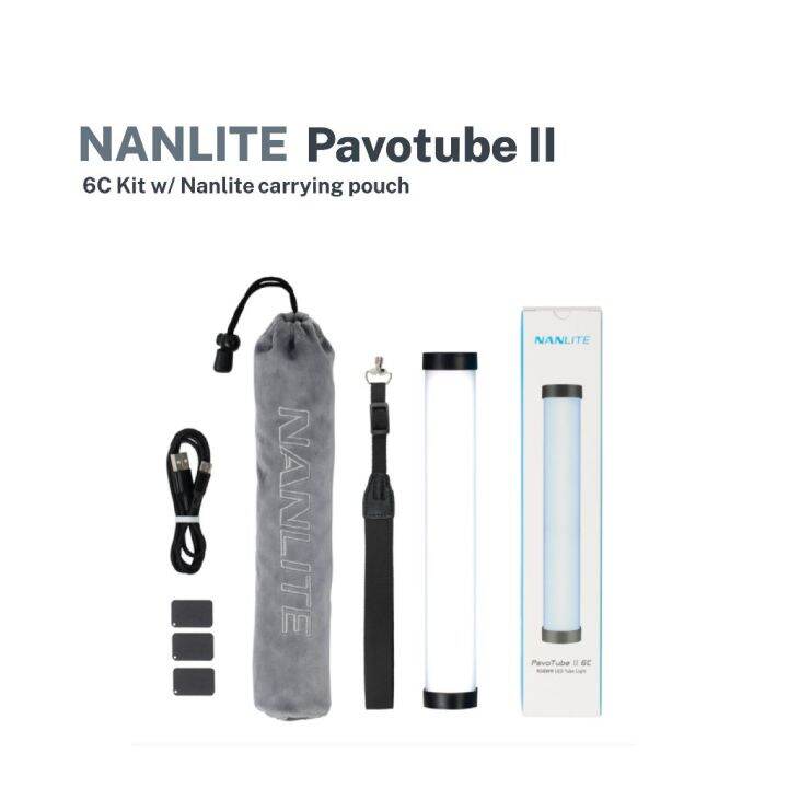 Nanlite Pavotube II 6C Kit RGB LED Tube Light w/ Nanlite Carrying Pouch ...