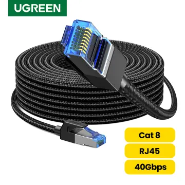 UGREEN Cat 8 Ethernet Cable 6FT, High Speed Braided 40Gbps 2000Mhz Network  Cord Cat8 RJ45 Shielded Indoor Heavy Duty LAN Cables Compatible for Gaming