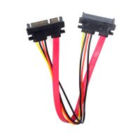 CY Red Color SATA III 3.0 7 15 22 Pin SATA Male to Female Data Power Extension Cable 30cm