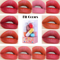 12 สี Mini Capsule Lipstick Set ลิปสติกเนื้อแมทแบบพกพา Waterproof Long Last Lip Gloss Mini Lipstick Set Lip Makeup