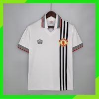 卍 เสื้อกีฬาแขนสั้น ลายทีมชาติฟุตบอล MU Away 75-80 ชุดเยือน สไตล์เรโทร