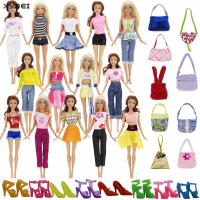 20 Pcs A Lot = 5x Outfit + 10x Shoes + 5x Bags Handbag Fashion Clothes for Barbie Doll Play House Kid Toys Sets Free Shipping