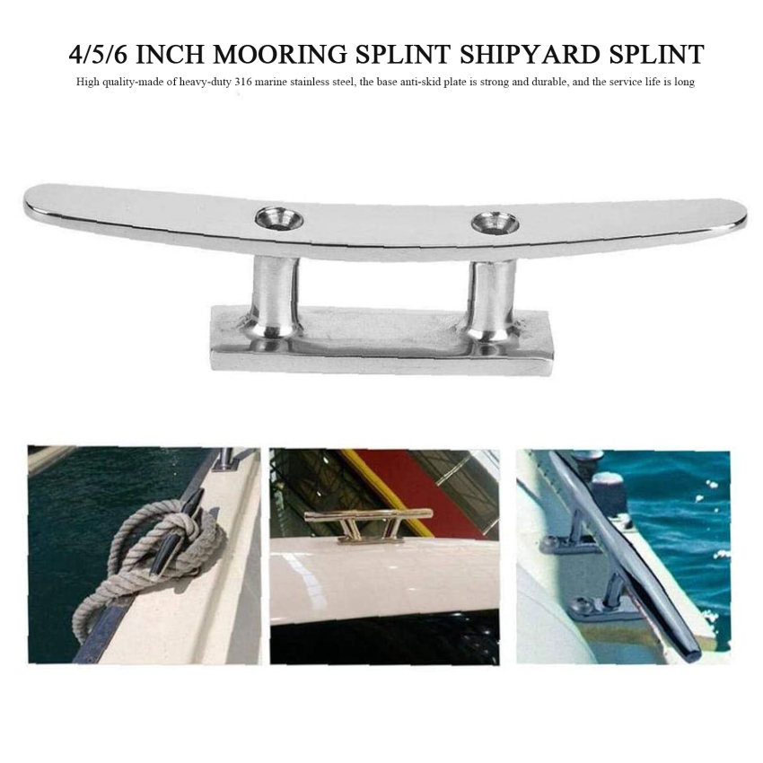 Boat Cleats 6 Inch Stainless Steel Boat Cleat 316 Stainless Steel Boat Cleats Open Base Cleat Boat Dock Cleats 6 Inch Boat Rope Cleat Boat Mooring Cleat for watercraft/Boat/Yacht 