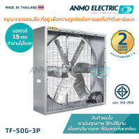 พัดลมระบายอากาศแอนโม ANMO FAN 50 นิ้ว โครงเหล็กกัลวาไนซ์ 3 เฟส 380 โวลต์ แบบตะแกรงหน้า-หลัง