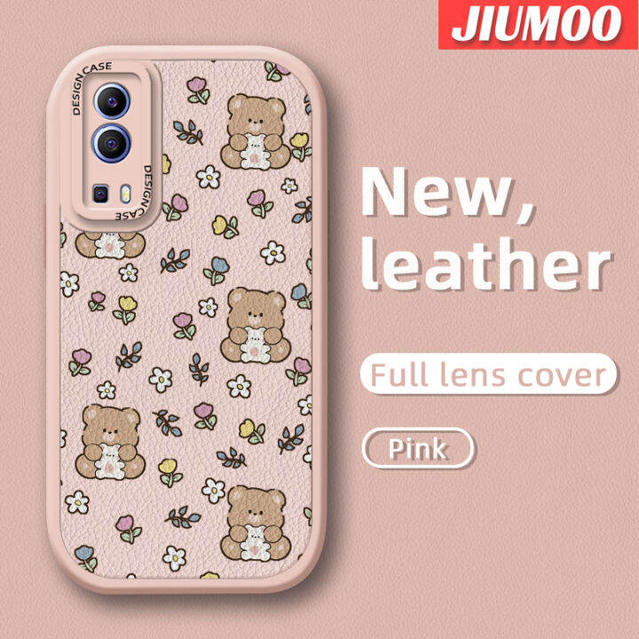 เคส-jiumoo-สำหรับ-vivo-y72-5g-y52-5g-y75s-5g-ลายการ์ตูนน่ารักหมีดีไซน์ใหม่กันกระแทกเคสใส่โทรศัพท์หนังแฟชั่นซิลิโคนนิ่มเลนส์กล้องถ่ายรูปเคสป้องกันรวมทุกอย่าง