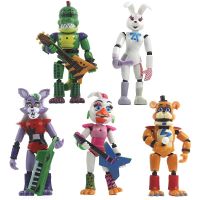 5ชิ้นเซ็ต Five Nights At Freddys Action ตัวเลขของเล่น Security Breach Series น่ารักเจ้าเล่ห์ Fazbear ตุ๊กตา PVC FNAF สำหรับของขวัญเด็ก826