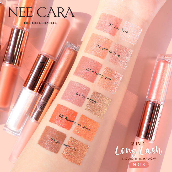 nee-cara-นีคาร่า-อายแชโดว์-อายแชโดว์แบบแท่ง-2-เนื้อ-ในแท่งเดียว-n318-long-last-2-in-1-eyeshadow-liquid-glitter-amp-matten