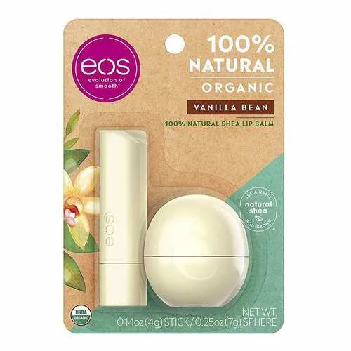 EOS 100 Natural Shea Lip Balm, Vanilla Bean, 2 pack (11 g) Lazada