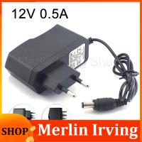 Merlin Irving Shop AC to DC 100-240V Camera Power Adapter Supply Charger 12V 0.5A 500mA for LED Strip Light 5.5mmx2.1mm US/EU/AU