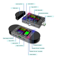 เครื่องวัดไฟ ATORCH UD24 DC5.5 USB tester PD Trigger Type-C 2.4"inch Digital voltmeter ammeter Power