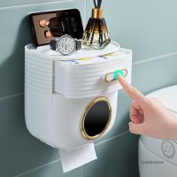 Non punching waterproof paper towel rack toilet paper box toilet paper towel box toilet paper storage rack drawer tissue holder Toilet Roll Holders