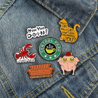 Cartoon Lobster Enamel Pins Sofa Shape Letter Brooches Funny Chicken Lapel Pin Backpack Badge Jewelry Gift for Friends Wholesale