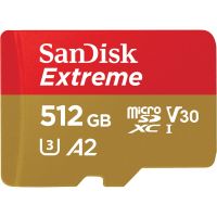 SANDISK เมมโมรี่การ์ด Micro SD card Extreme 512 GB [160/90MB/s R/W] V30, U3, A2 (SDSQXA1-512G-GN6MN) memory card ของแท้