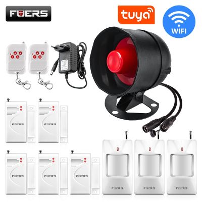 【LZ】 Fuers WIFI Tuya Smart Alarm System Siren Speaker Loudly Sound Home Alarm System Wireless Detector Security Protection System