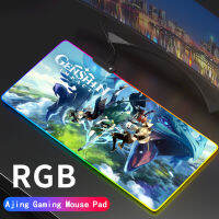 RGB Genshin Impact Anime Mouse Pad Gaming Computer Mousepad LED Large Gamer Mausepad Car Big LED Desk Mat Support DIY