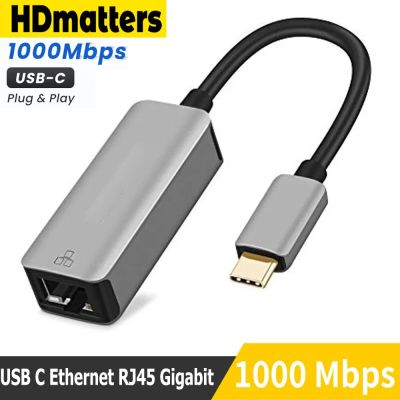 USB C อะแดปเตอร์อีเทอร์เน็ต1000/100Mbps USB 3.1ประเภท C USB เพื่อ RJ45ตัวแปลงเครือข่าย Gigabit สำหรับแอปเปิลแม็กบุคโปร Mac Os.win 11/10