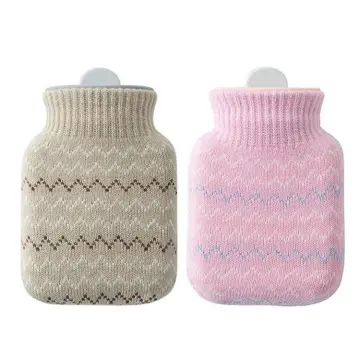 Hot Water Bottle With Knitted Bag,500ml Soft Silicone Hot Water Bottle Bag  With Cover,hot Bottle Water Bag For Hand & Feet Warmer For Kids, Men & Wome