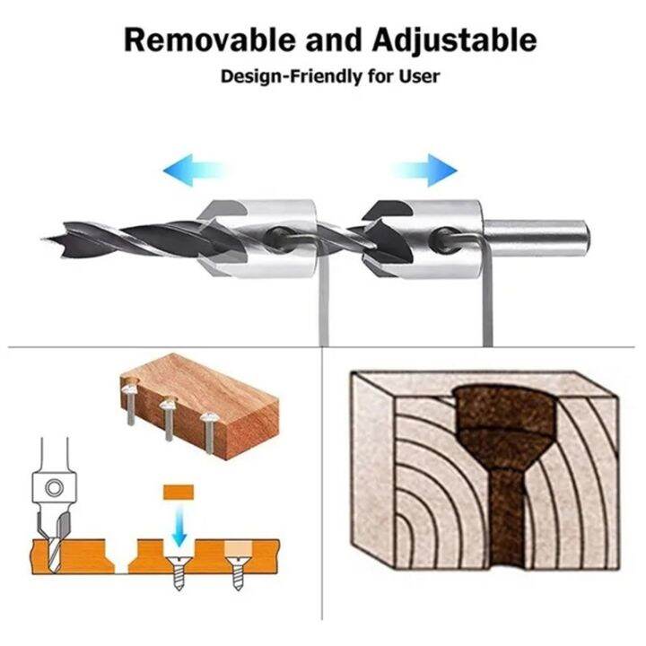 5-8pcs-flute-countersink-drill-bit-set-3-10mm-hss-hole-drill-woodworking-chamfer-bit-set-woodworking-reaming-drill-guide-drill