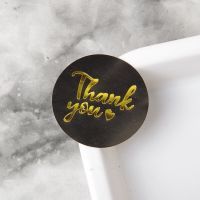 10pack/lot roll Gold Foil Thank You Stickers For Seal Labels Gift Packaging Stickers Birthday Party Offer Stationery Sticker