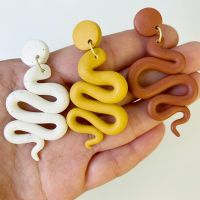 [COD] New snake-shaped soft clay earrings colorful cute temperament fashion ins