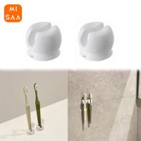 2PCS Toothbrush Holder With Suction Cup Simple PVC Wall Mounted Toothbrush Storage Rack Bathroom Storage Rack Accessories